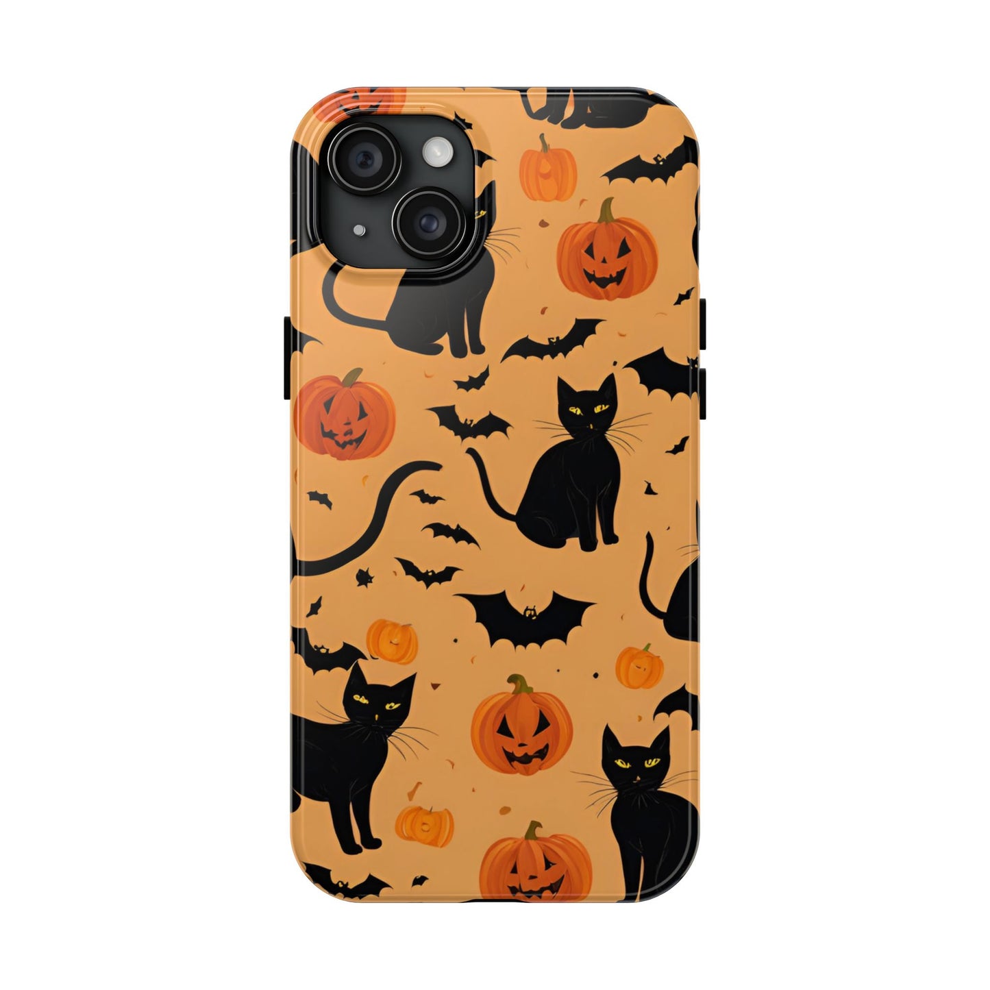 Halloween Black Cats and Pumpkins - Tough Phone Case for iPhones and Samsung Smartphones