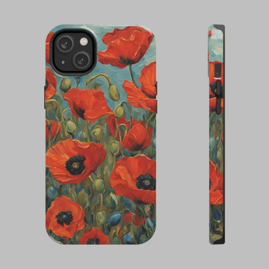 Field of Red Poppies - Tough Phone Case for iPhones and Samsung Smartphones