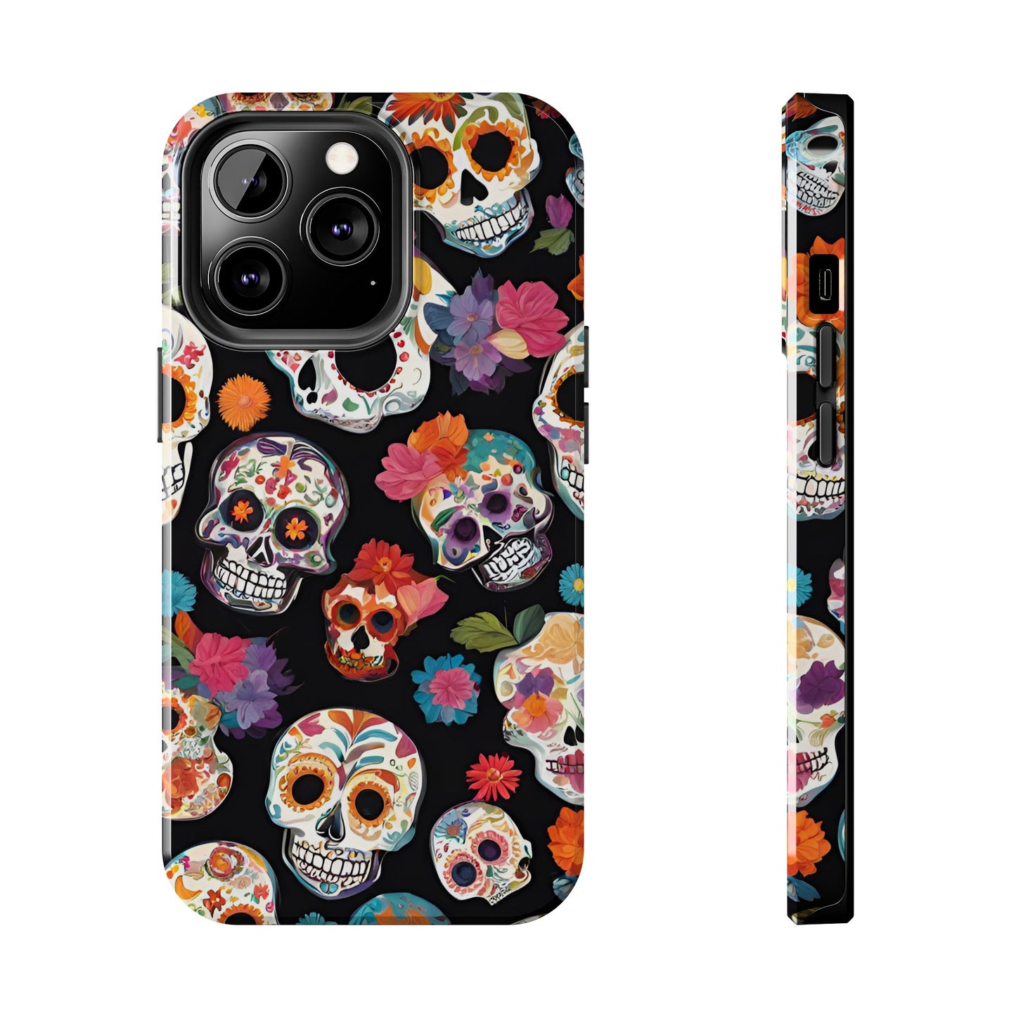 Day of the Dead Sugar Skulls el Día de Todos los Santos - Tough Phone Case for iPhones and Samsung Smartphones