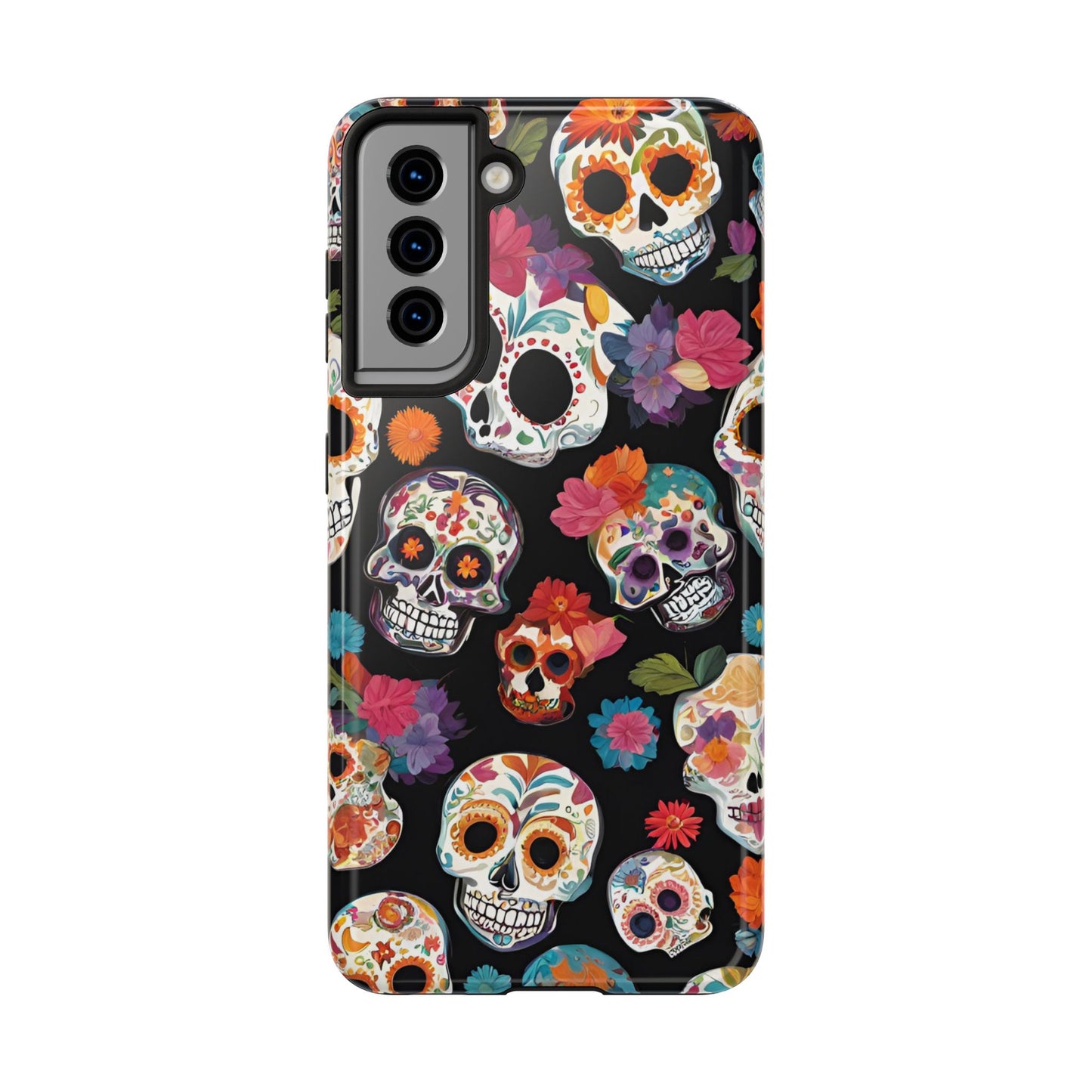 Day of the Dead Sugar Skulls el Día de Todos los Santos - Tough Phone Case for iPhones and Samsung Smartphones