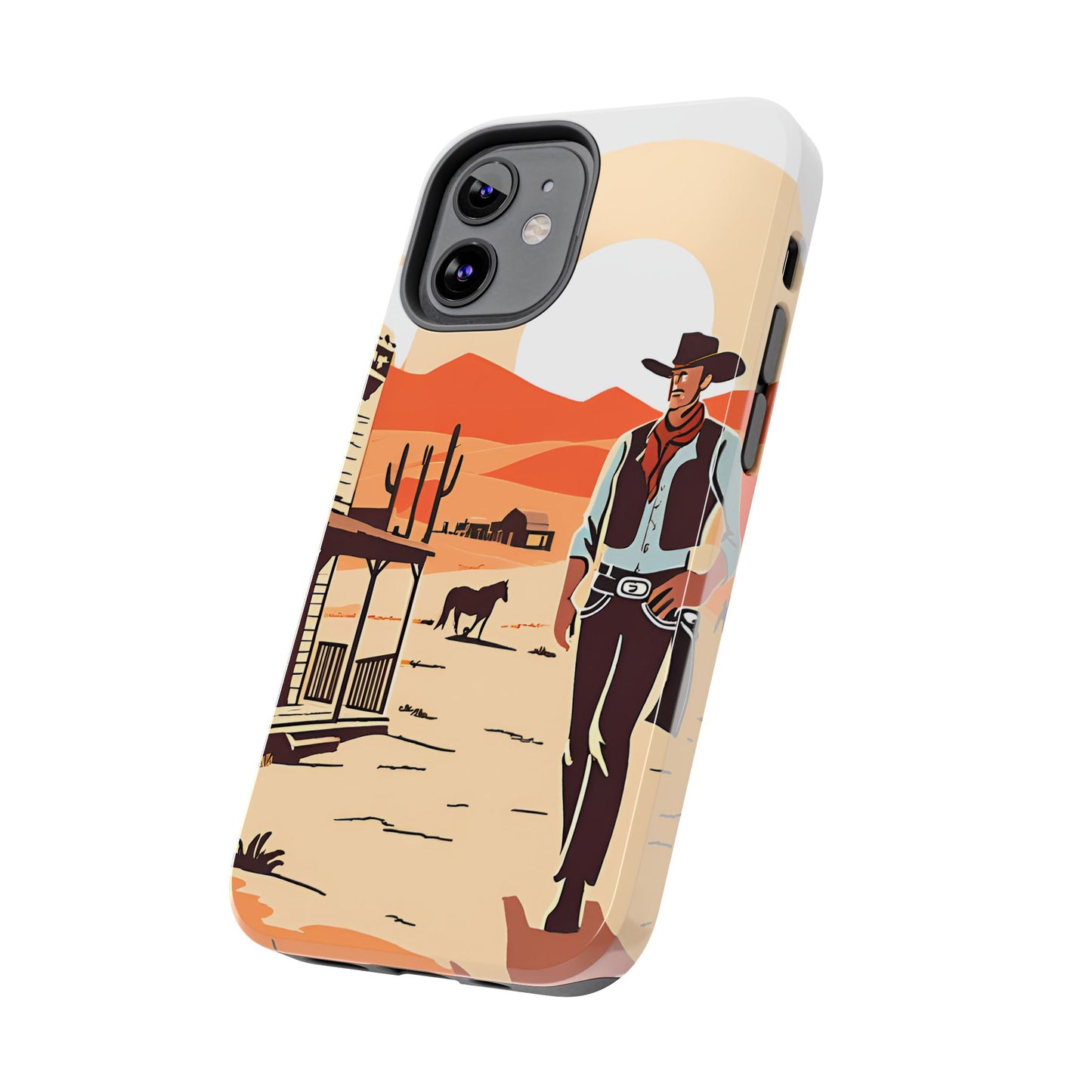 Retro Western Old West Design -Tough Phone Case for iPhone and Samsung Smartphones