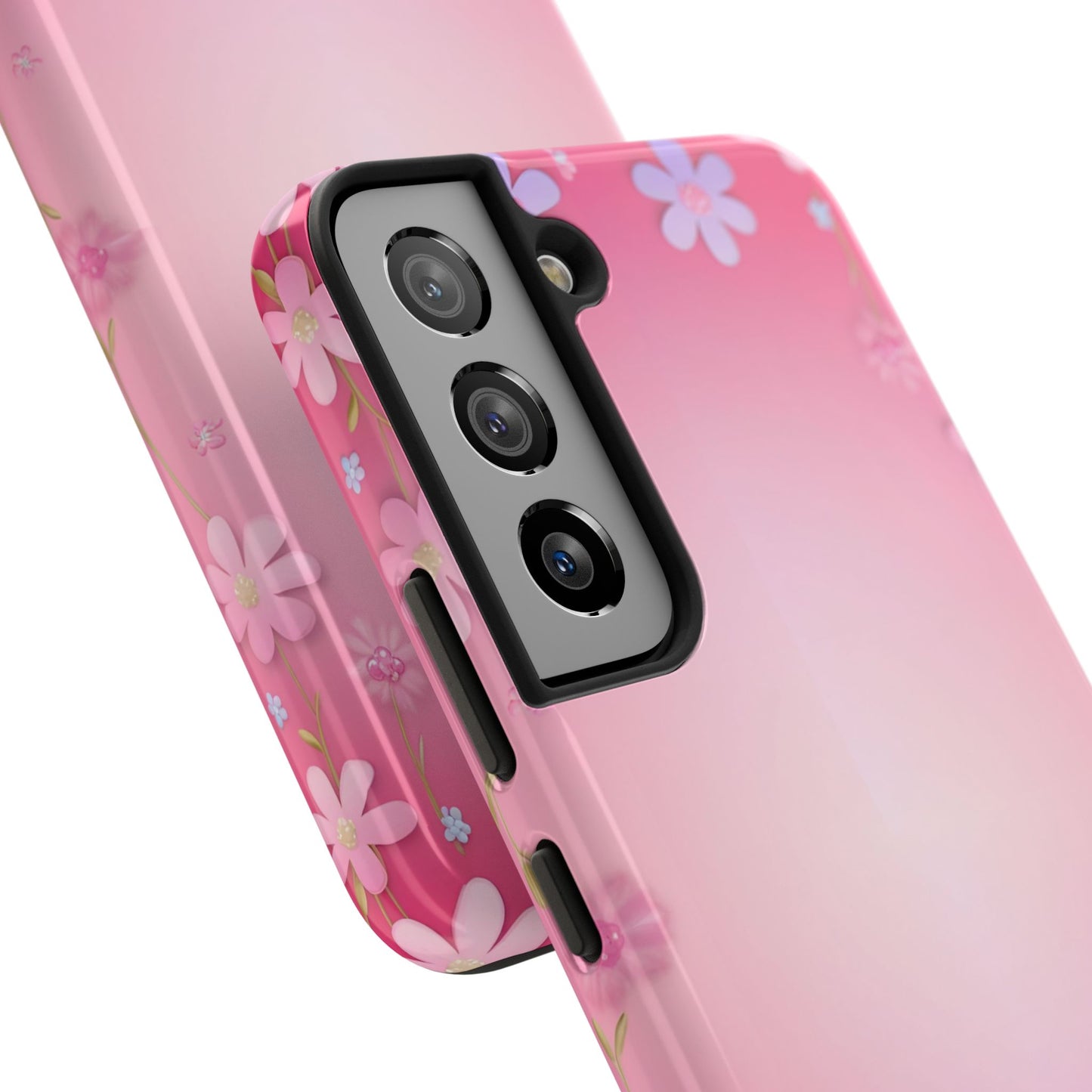 Phone Case - Flowers on Pink Ombre Design