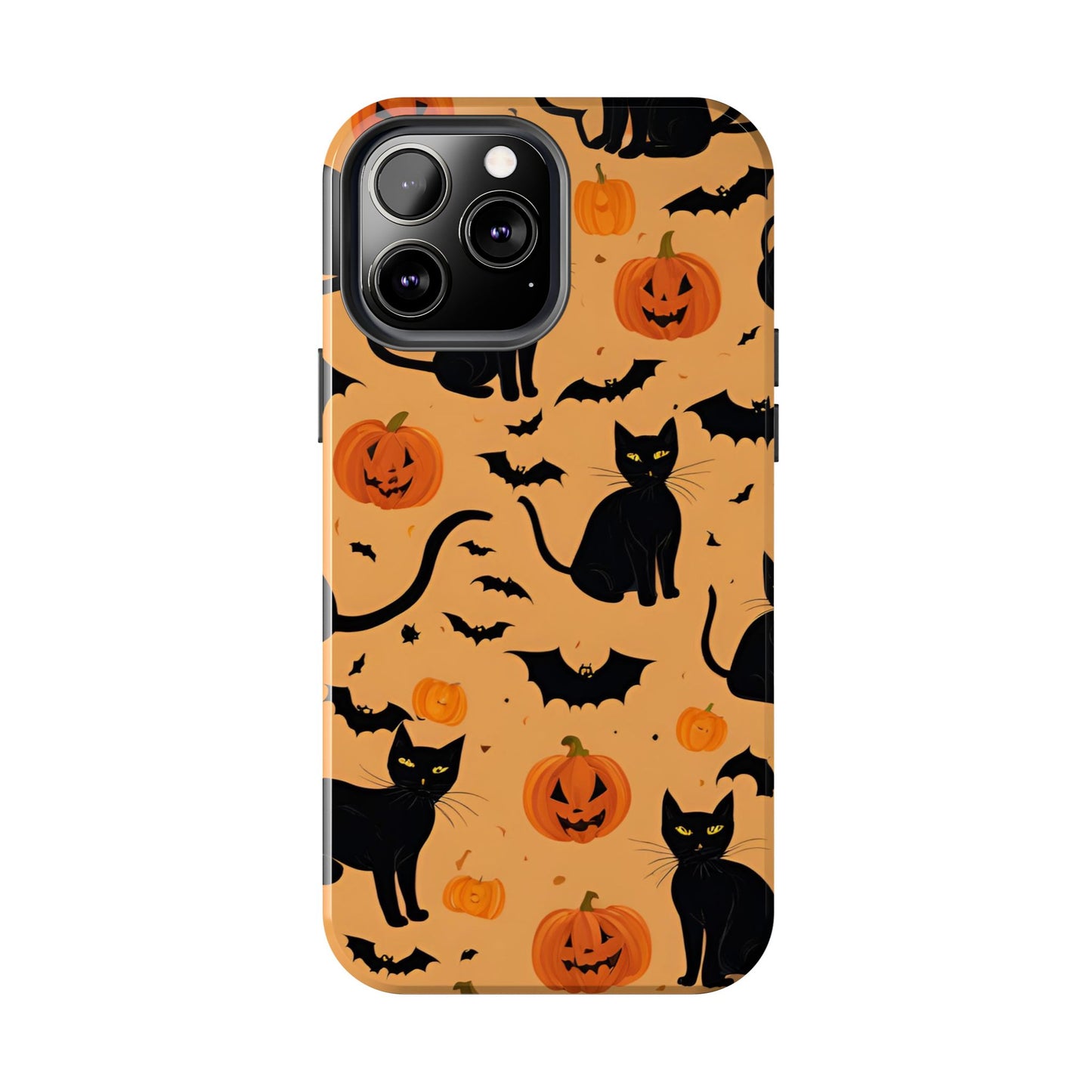 Halloween Black Cats and Pumpkins - Tough Phone Case for iPhones and Samsung Smartphones