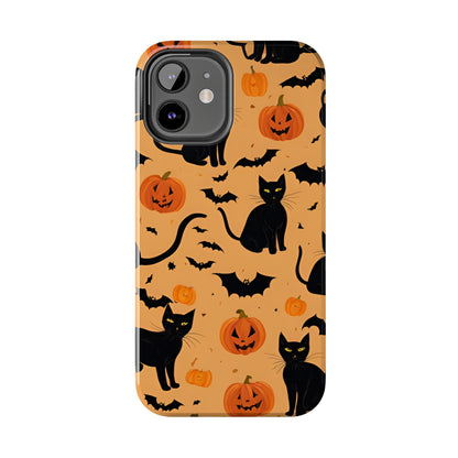 Halloween Black Cats and Pumpkins - Tough Phone Case for iPhones and Samsung Smartphones