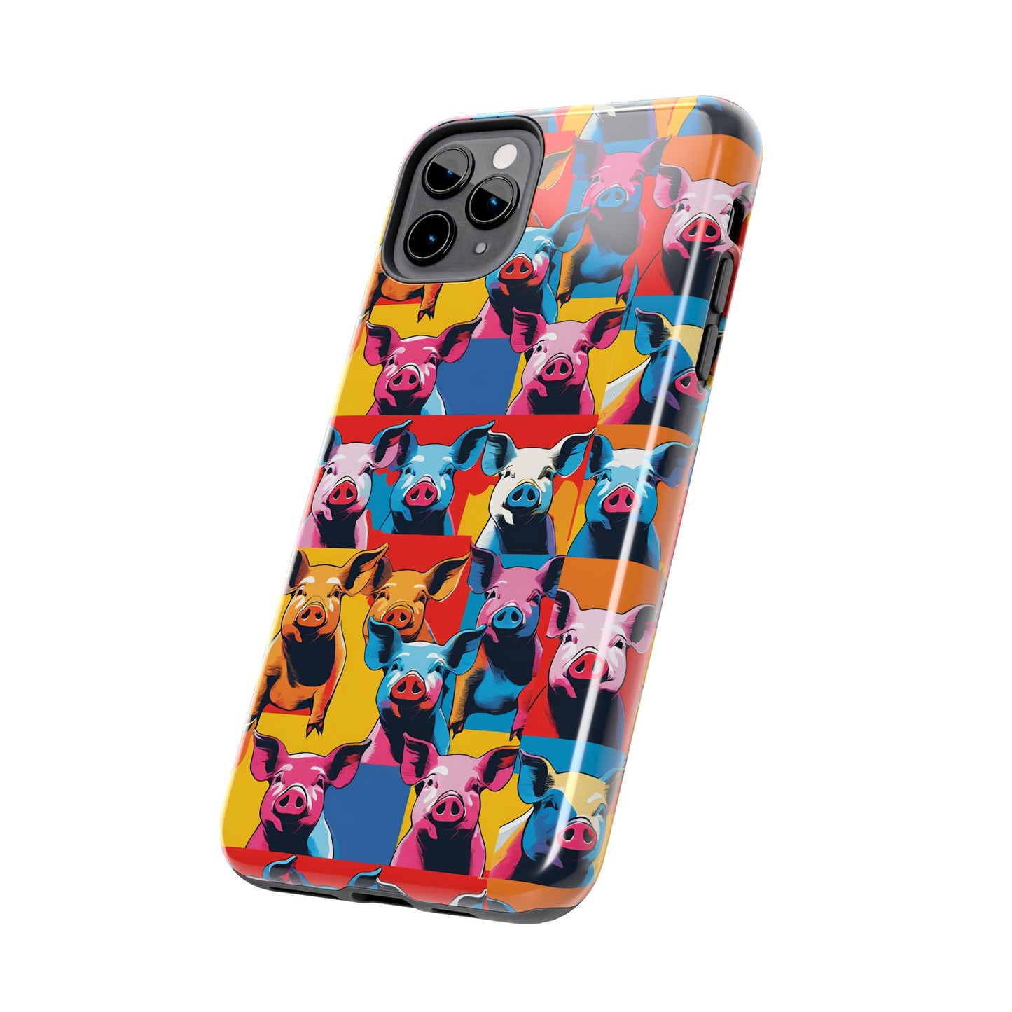 Colorful Pop Art Style Pigs Design - Tough Phone Cases for iPhone and Samsung Smartphones