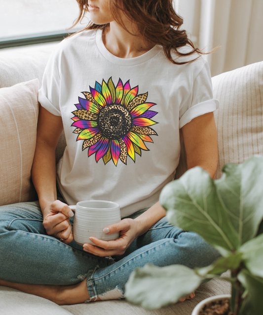 Vibrant Oversized Flower Tee Colorful Playful T-shirt