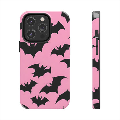 Halloween Bats on Pink - Tough Phone Case for iPhones and Samsung Smartphones