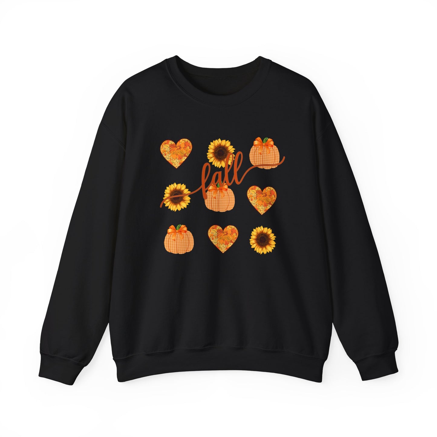 Fall Hearts Pumpkins Sunflower Sweatshirt