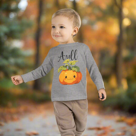 Personalized Pumpkin Long Sleeve Tee Shirt for Boys and Girls - Toddlers