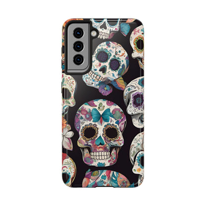 Day of the Dead Sugar Skulls el Día de Todos los Santos - Tough Phone Case for iPhones and Samsung Smartphones