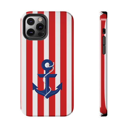 Stars and Stripes with Anchor - Tough Phone Case for iPhones and Samsung Smartphones