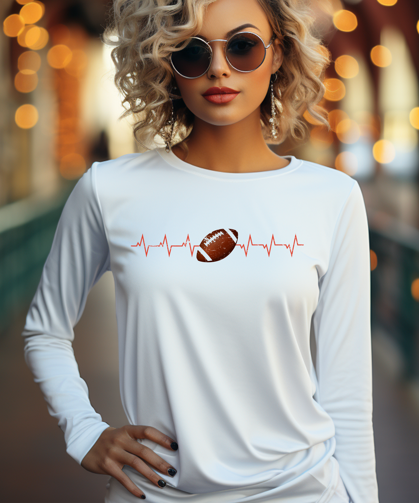 Football Love Long Sleeve Tee Shirt - Women