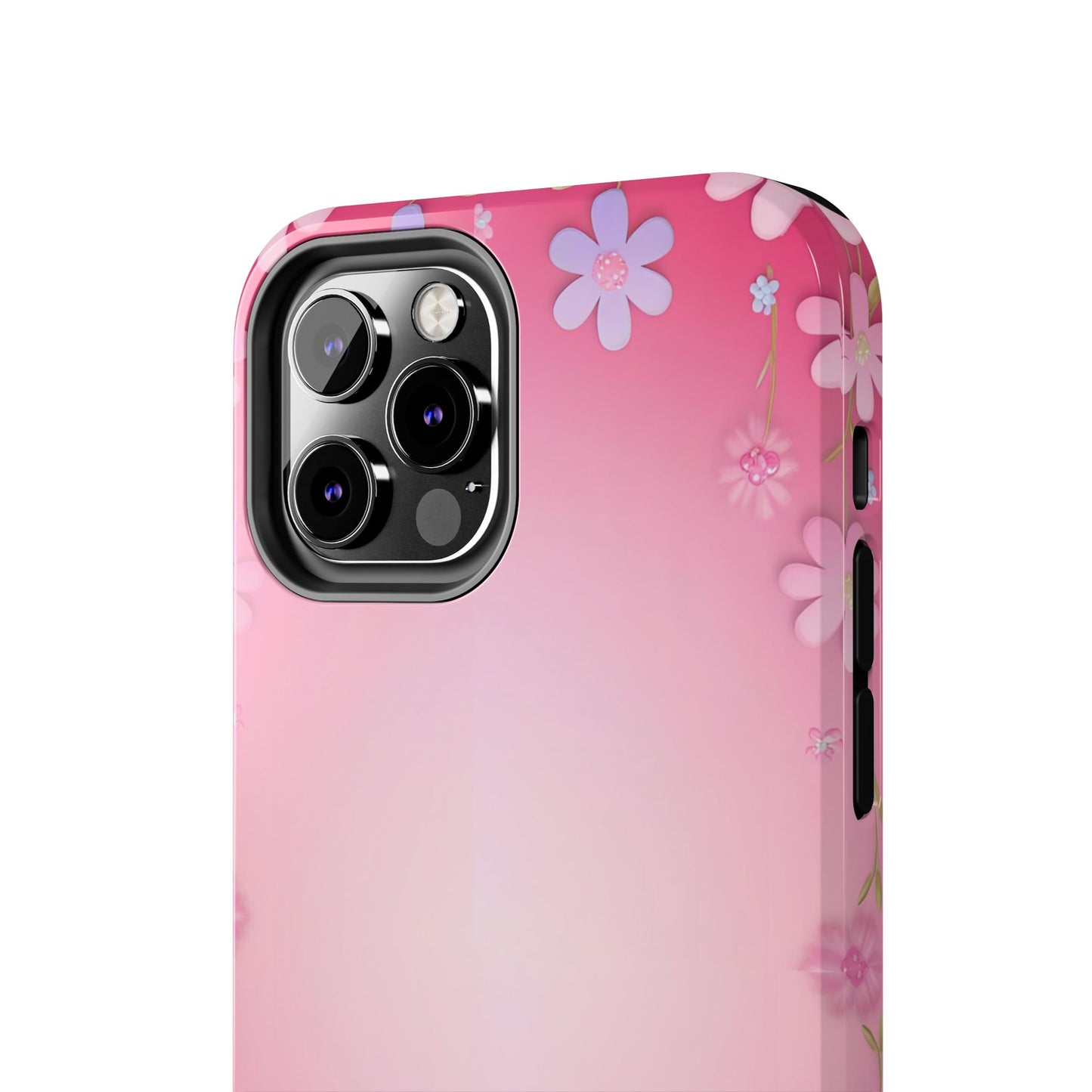 Phone Case - Flowers on Pink Ombre Design