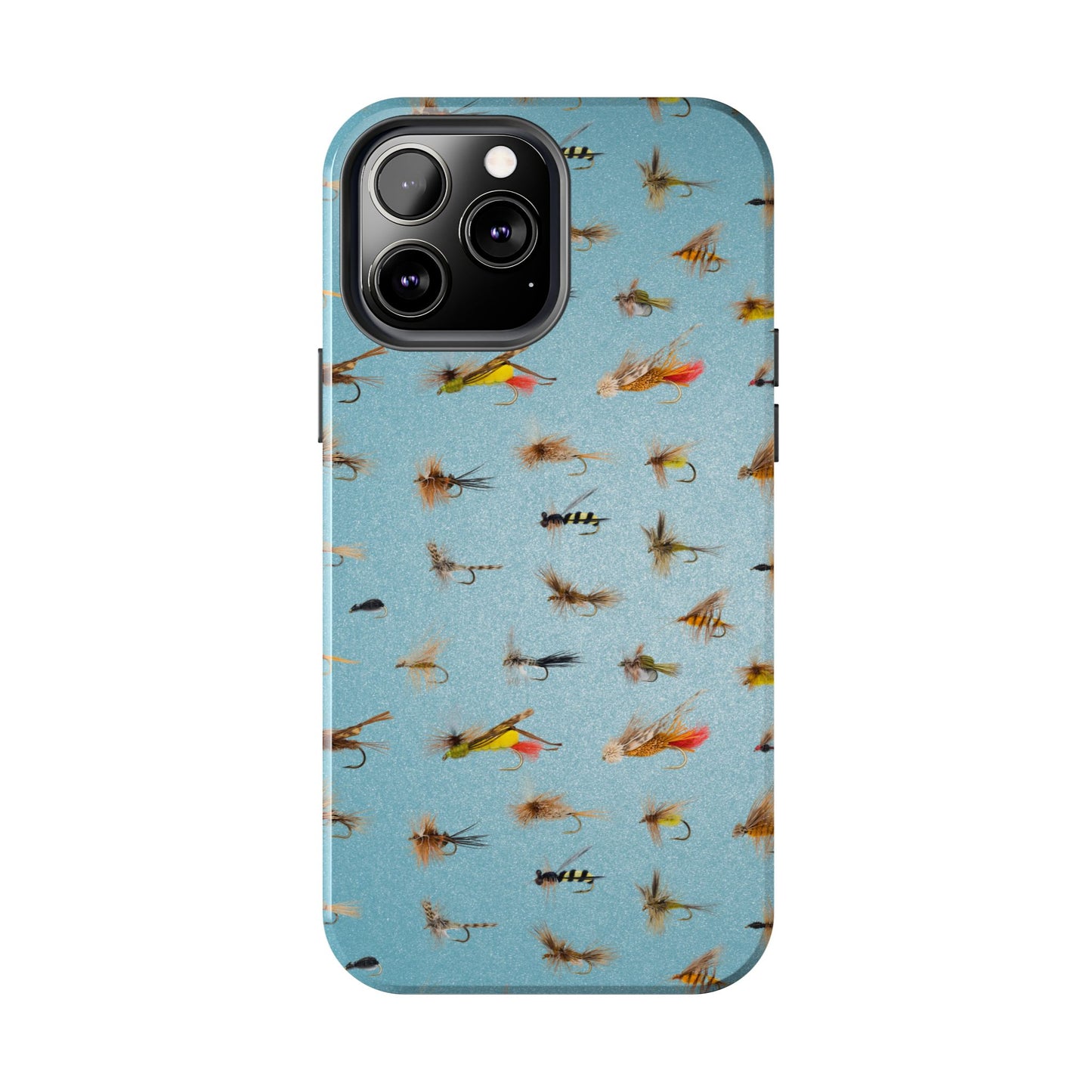 Dry Fly Fishing Lures in Light Blue Tough Phone Case for iPhone and Samsung Smartphones