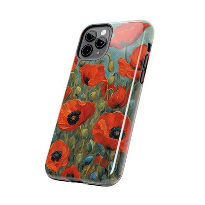 Field of Red Poppies - Tough Phone Case for iPhones and Samsung Smartphones