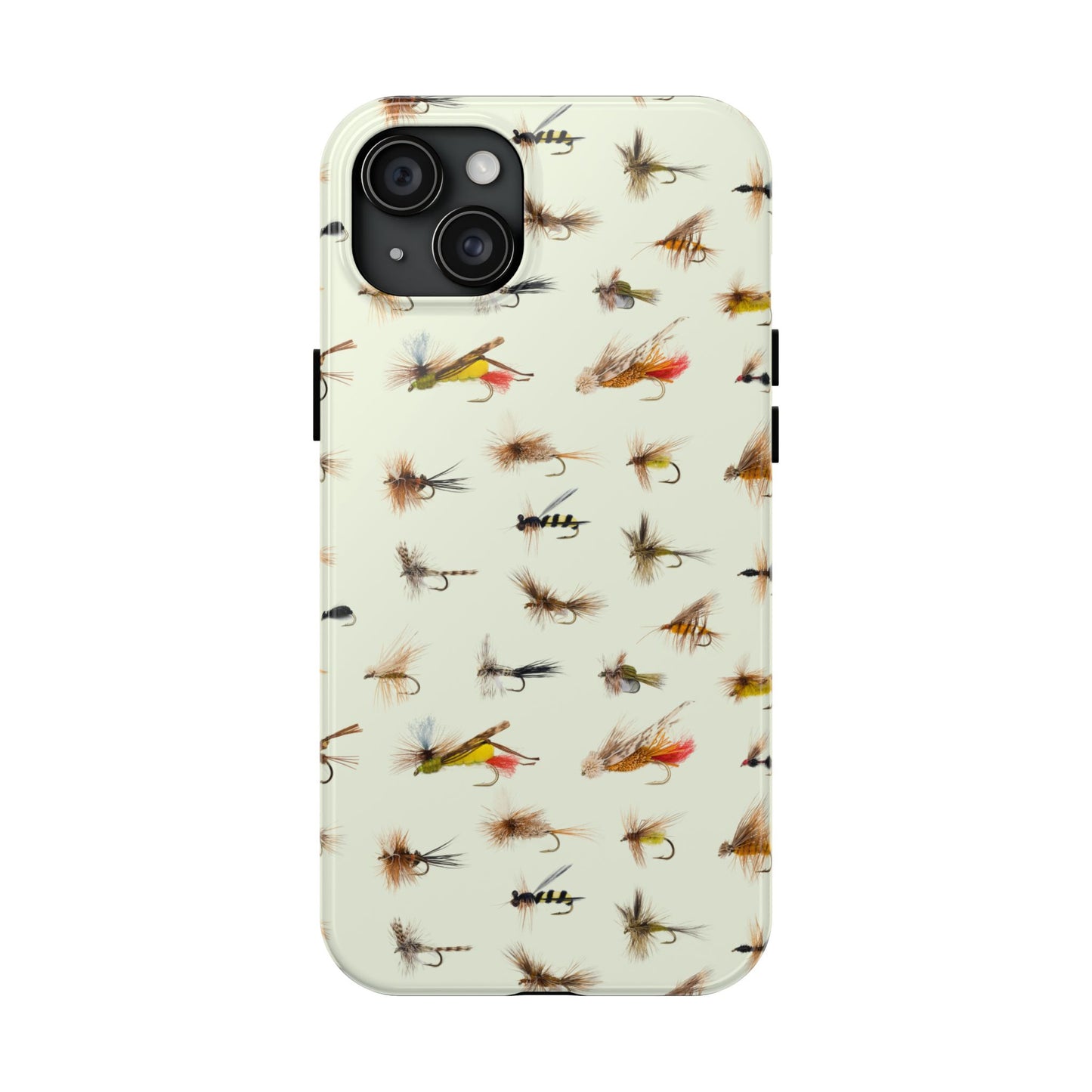 Dry Fly Fishing Lures in Cream  Tough Phone Case for iPhone and Samsung Smartphones