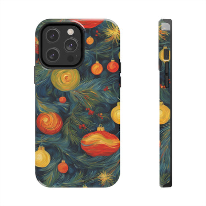 Christmas Tree and Ornaments Whimsical Art- Tough Phone Case for iPhones and Samsung Smartphones