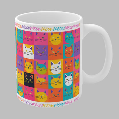 Whimsical Ceramic Cat Mug - Perfect Gift for Cat Lovers