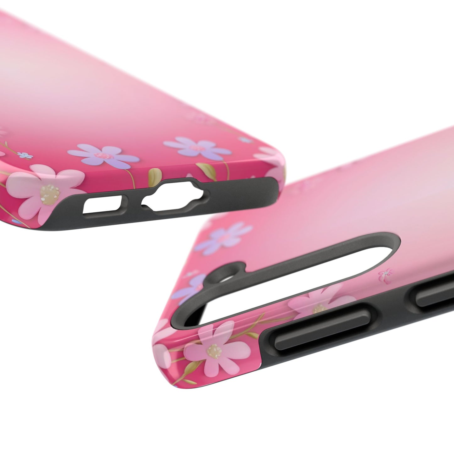 Phone Case - Flowers on Pink Ombre Design