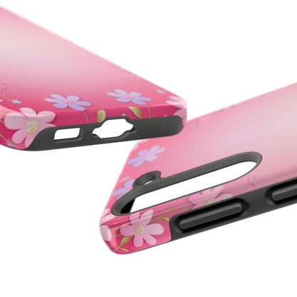 Phone Case - Flowers on Pink Ombre Design