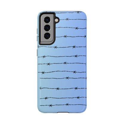 Barbed Wire on Blue - Tough Phone Case for iPhone and Samsung Phone Cases