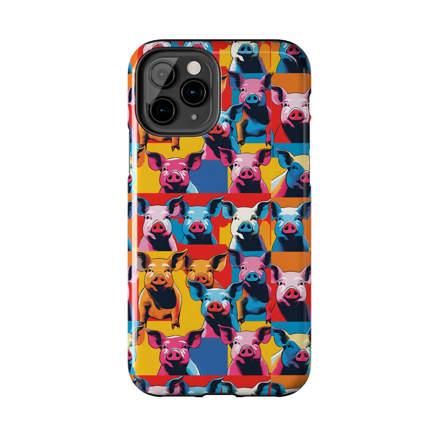 Colorful Pop Art Style Pigs Design - Tough Phone Cases for iPhone and Samsung Smartphones