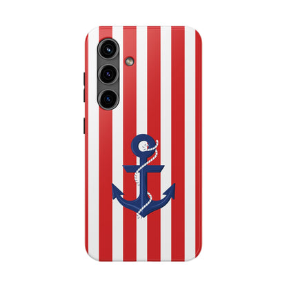 Stars and Stripes with Anchor - Tough Phone Case for iPhones and Samsung Smartphones