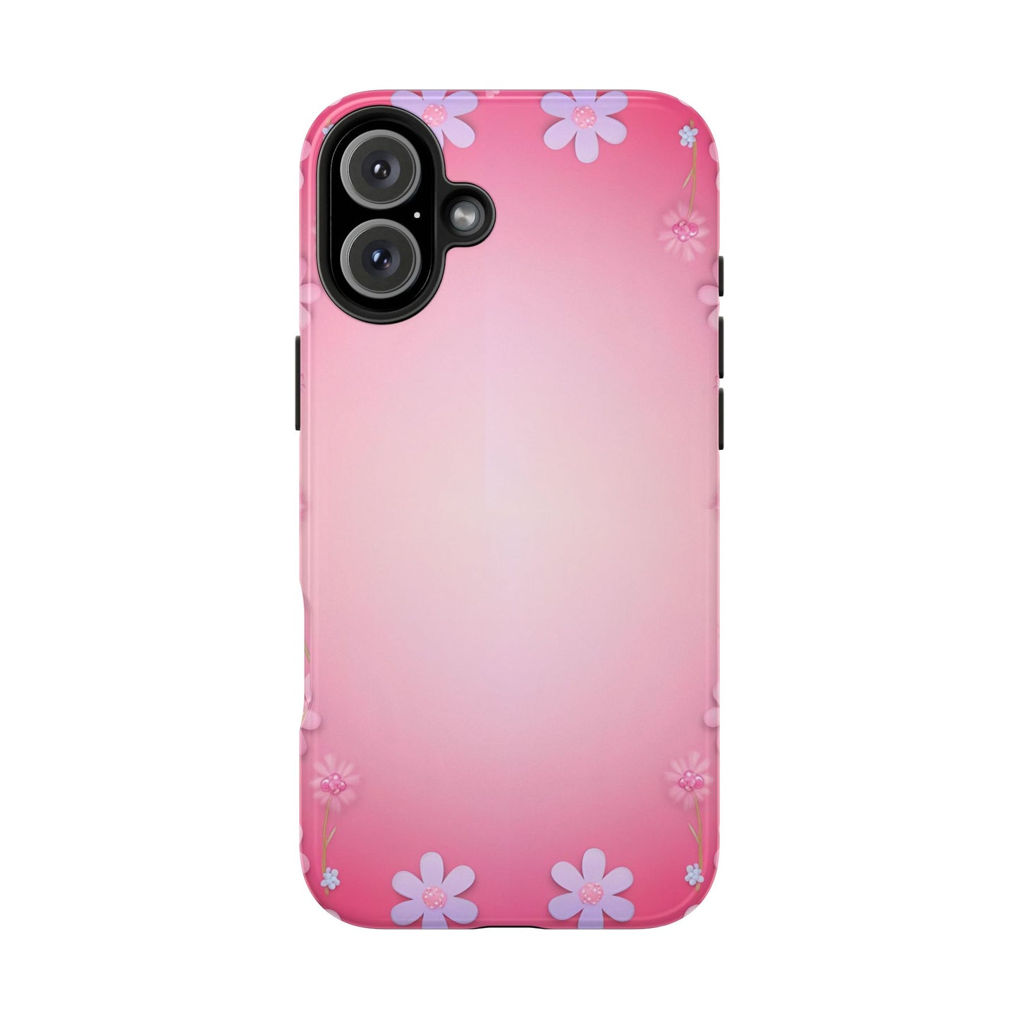 Phone Case - Flowers on Pink Ombre Design