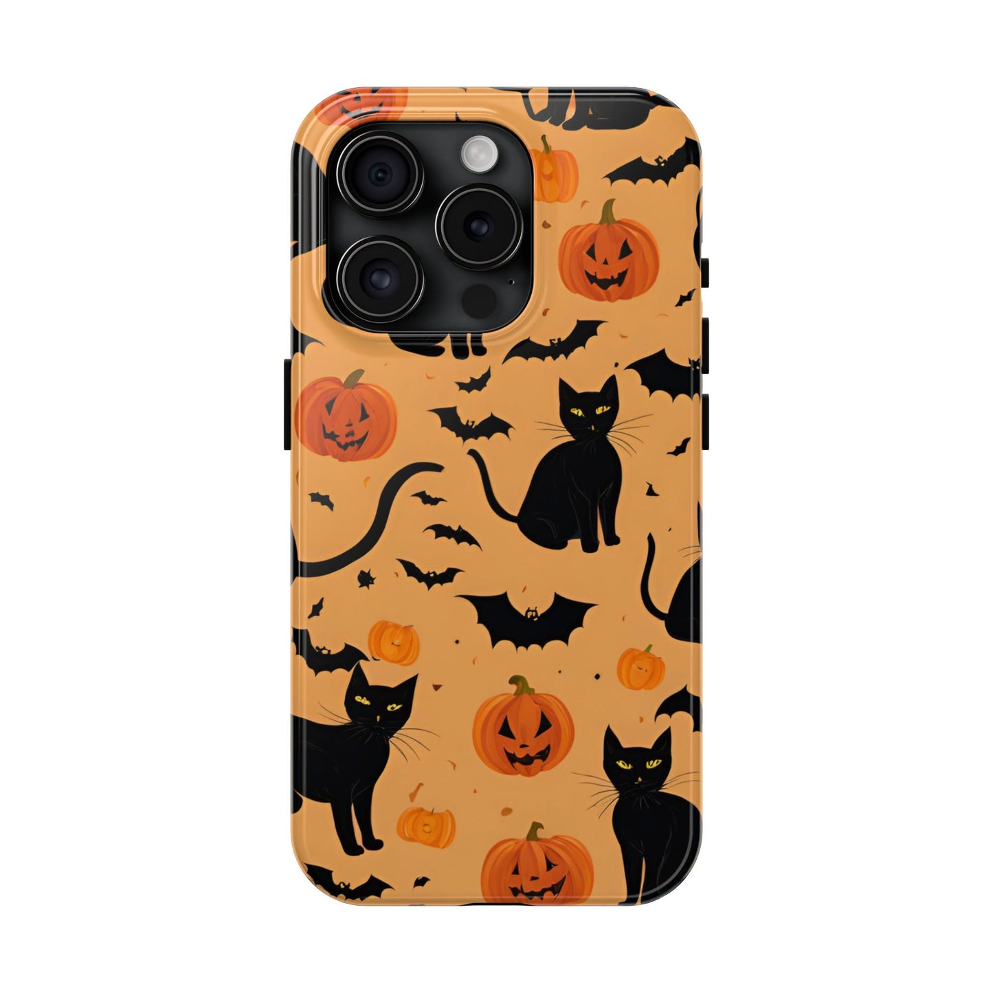 Halloween Black Cats and Pumpkins - Tough Phone Case for iPhones and Samsung Smartphones