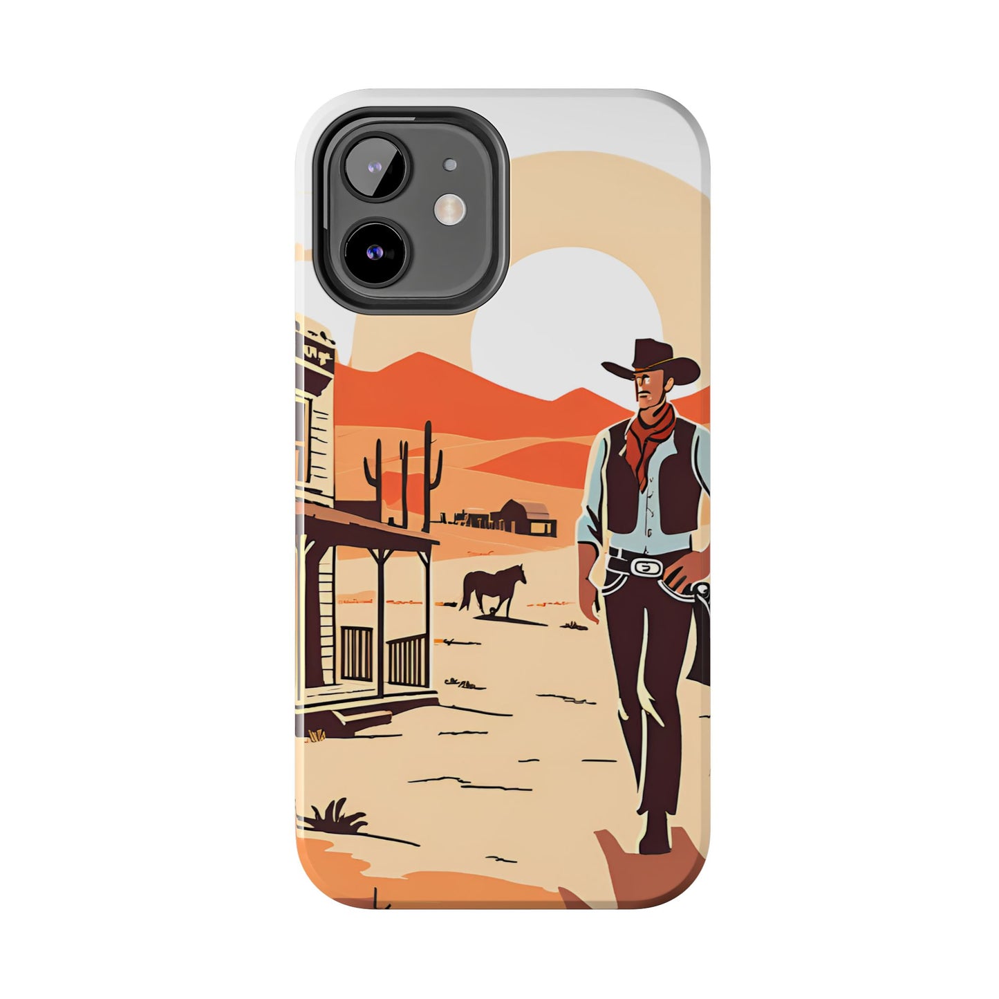 Retro Western Old West Design -Tough Phone Case for iPhone and Samsung Smartphones