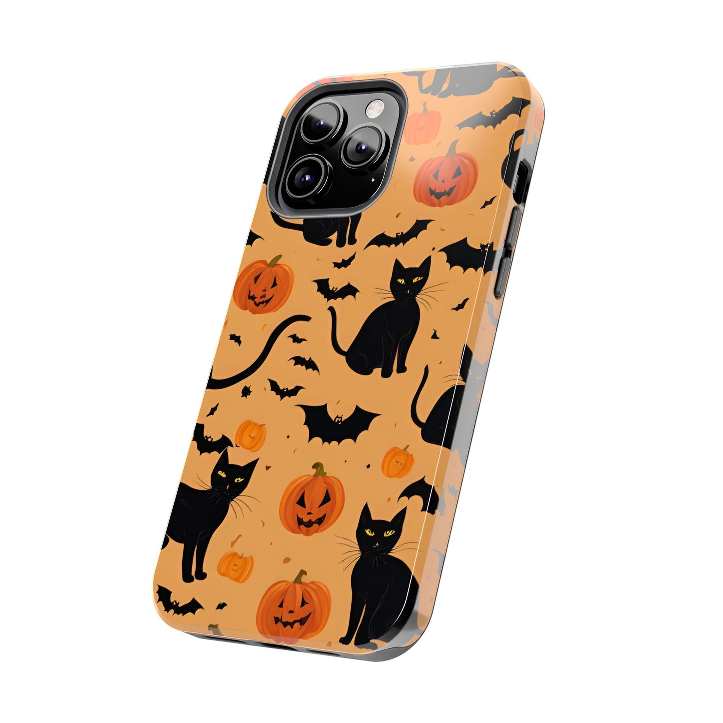 Halloween Black Cats and Pumpkins - Tough Phone Case for iPhones and Samsung Smartphones