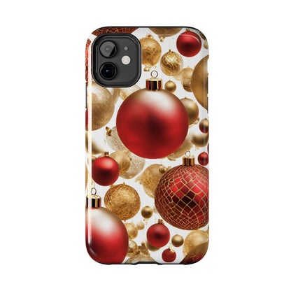 Red and Gold Christmas Ornaments - Tough Phone Case for iPhone and Samsung Smartphones