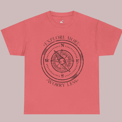 Tee - Explore More Worry Less Unisex Heavy Cotton - Women's