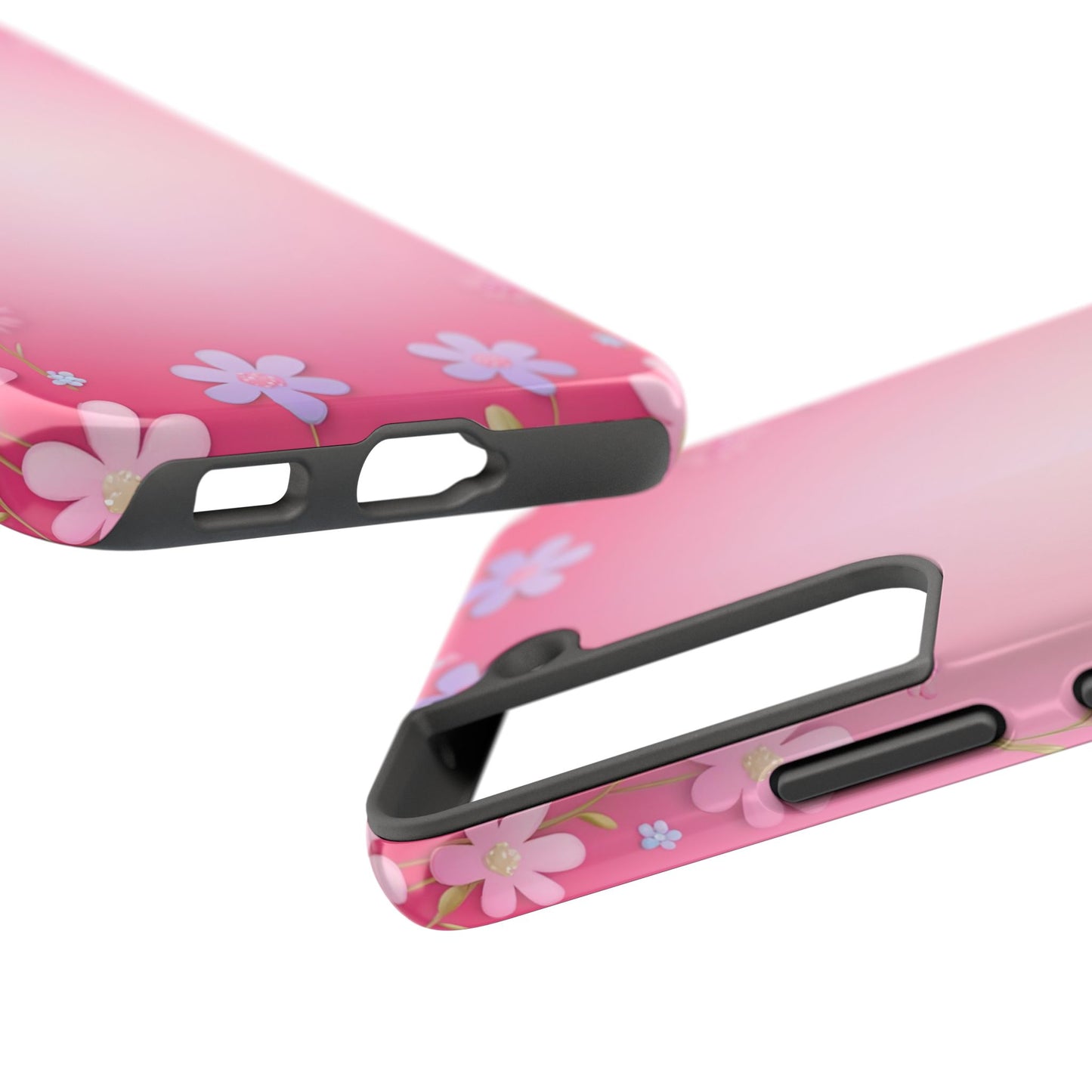 Phone Case - Flowers on Pink Ombre Design