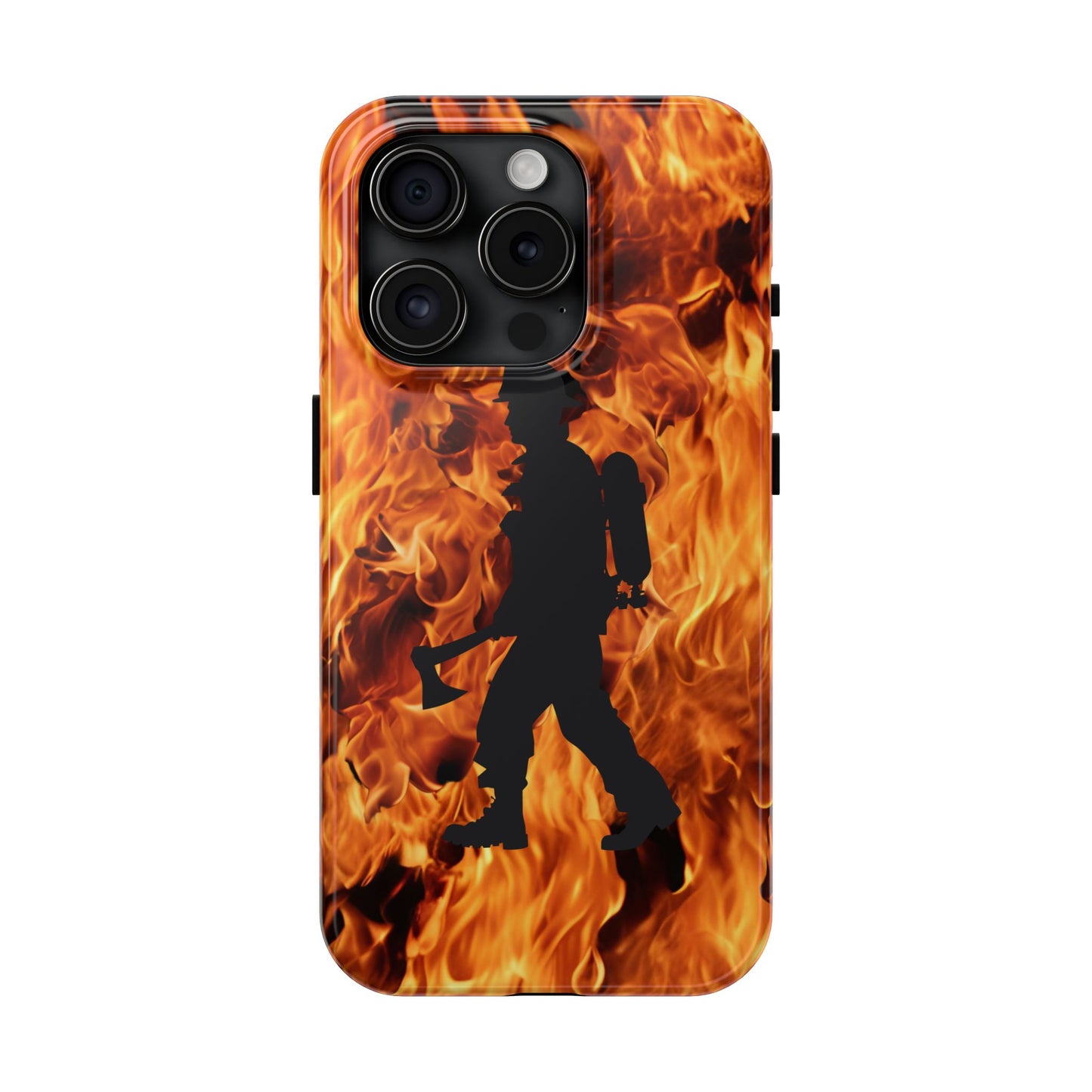 Phone Case Firefighter Silhouette Design for iPhone and Samsung Smartphones