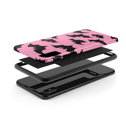 Halloween Bats on Pink - Tough Phone Case for iPhones and Samsung Smartphones