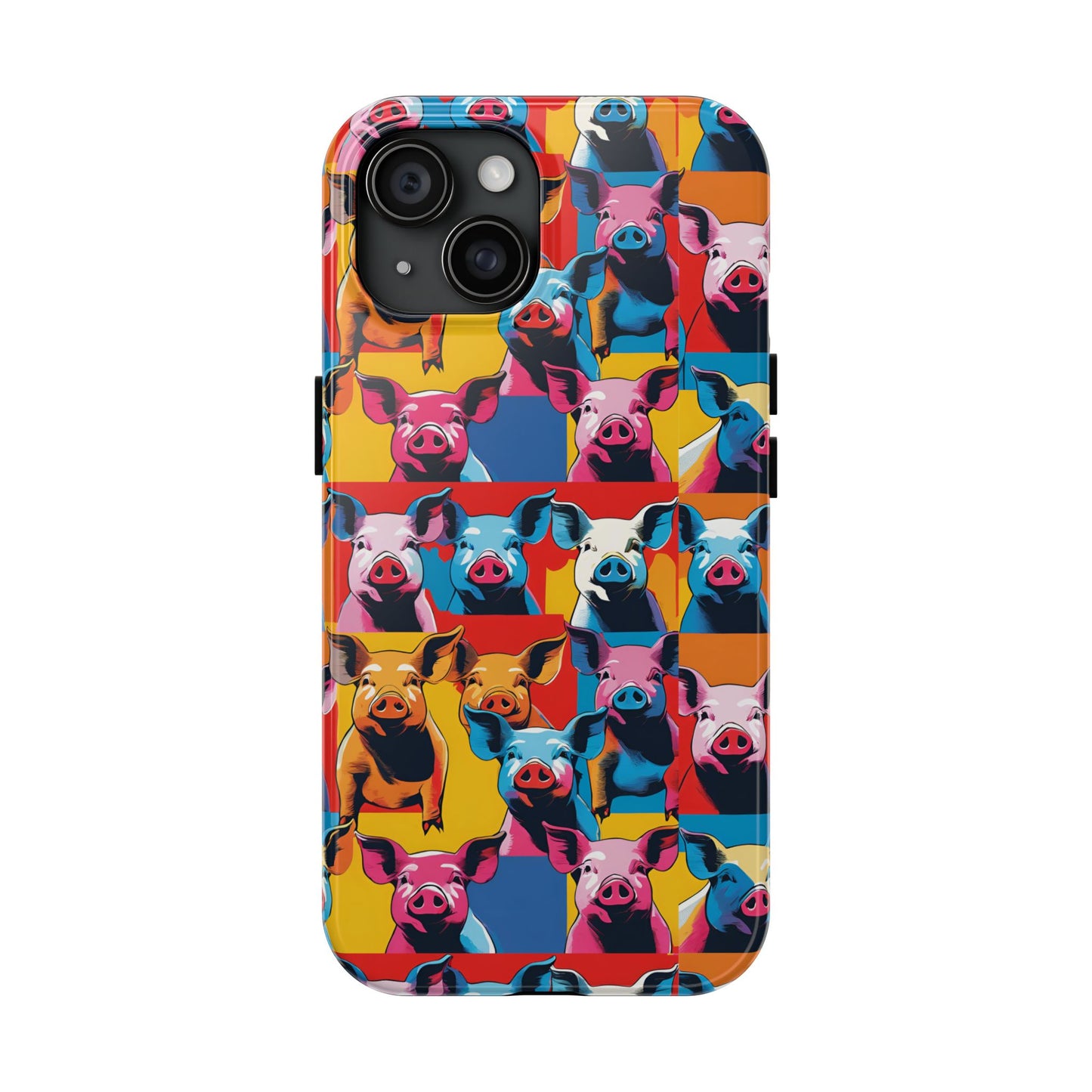 Colorful Pop Art Style Pigs Design - Tough Phone Cases for iPhone and Samsung Smartphones