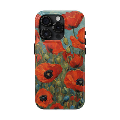 Field of Red Poppies - Tough Phone Case for iPhones and Samsung Smartphones