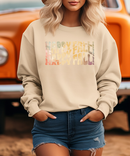 Happy Fall Retro Crewneck Sweatshirt