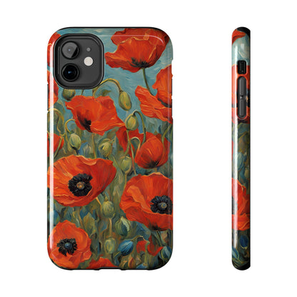 Field of Red Poppies - Tough Phone Case for iPhones and Samsung Smartphones