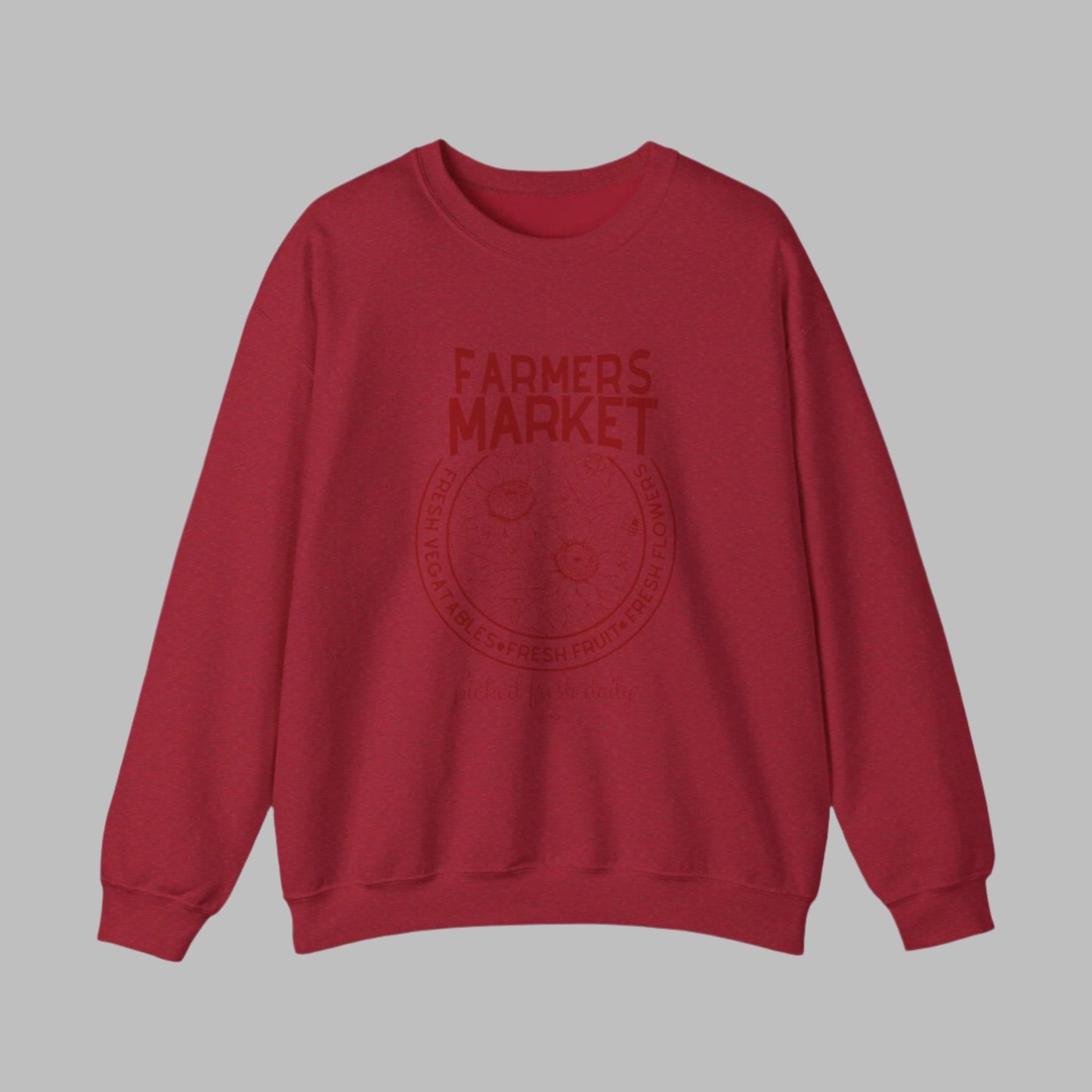 The Farmer's Market Monochromatic Distressed Design Unisex Sweatshirt - Men's