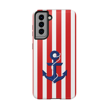 Stars and Stripes with Anchor - Tough Phone Case for iPhones and Samsung Smartphones