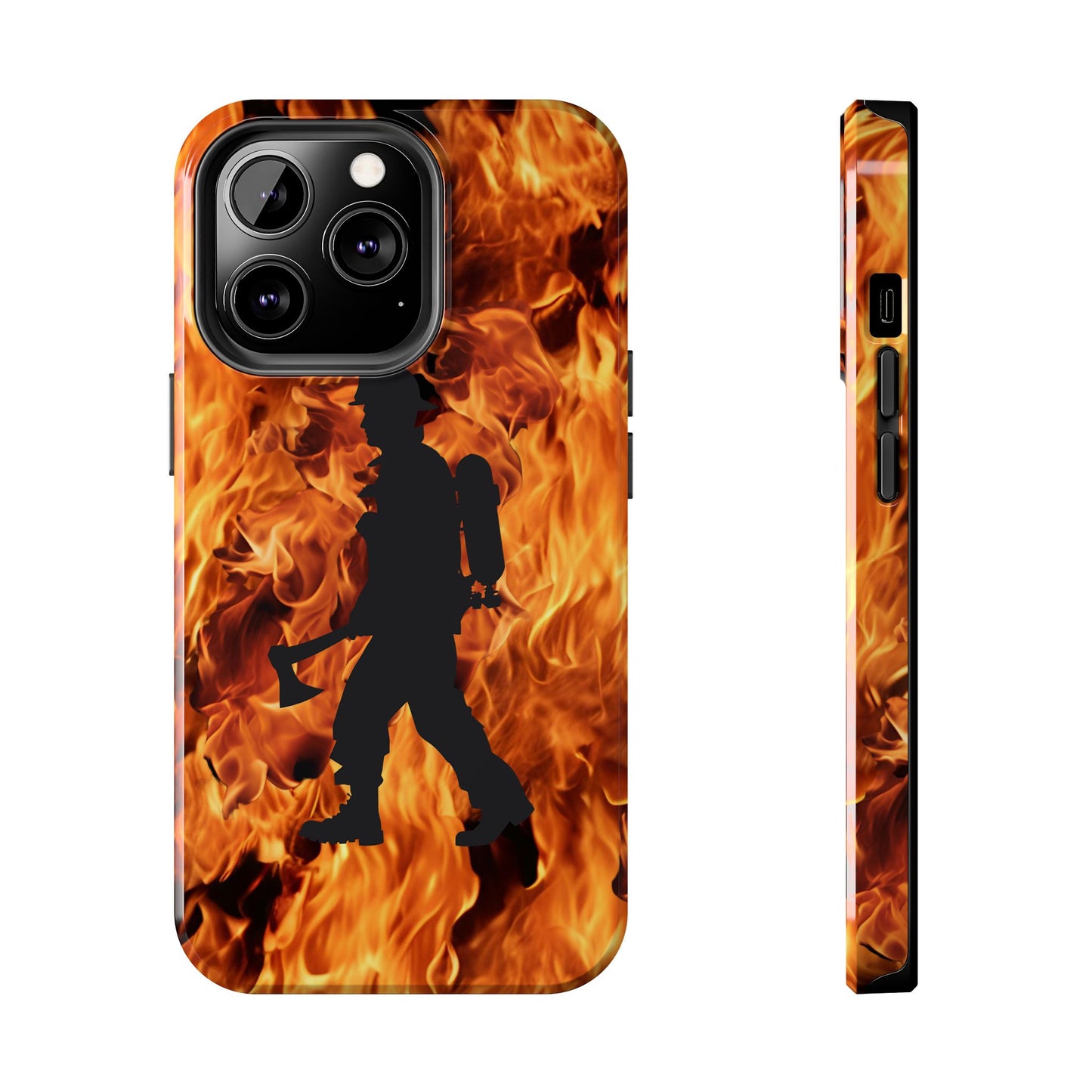 Phone Case Firefighter Silhouette Design for iPhone and Samsung Smartphones