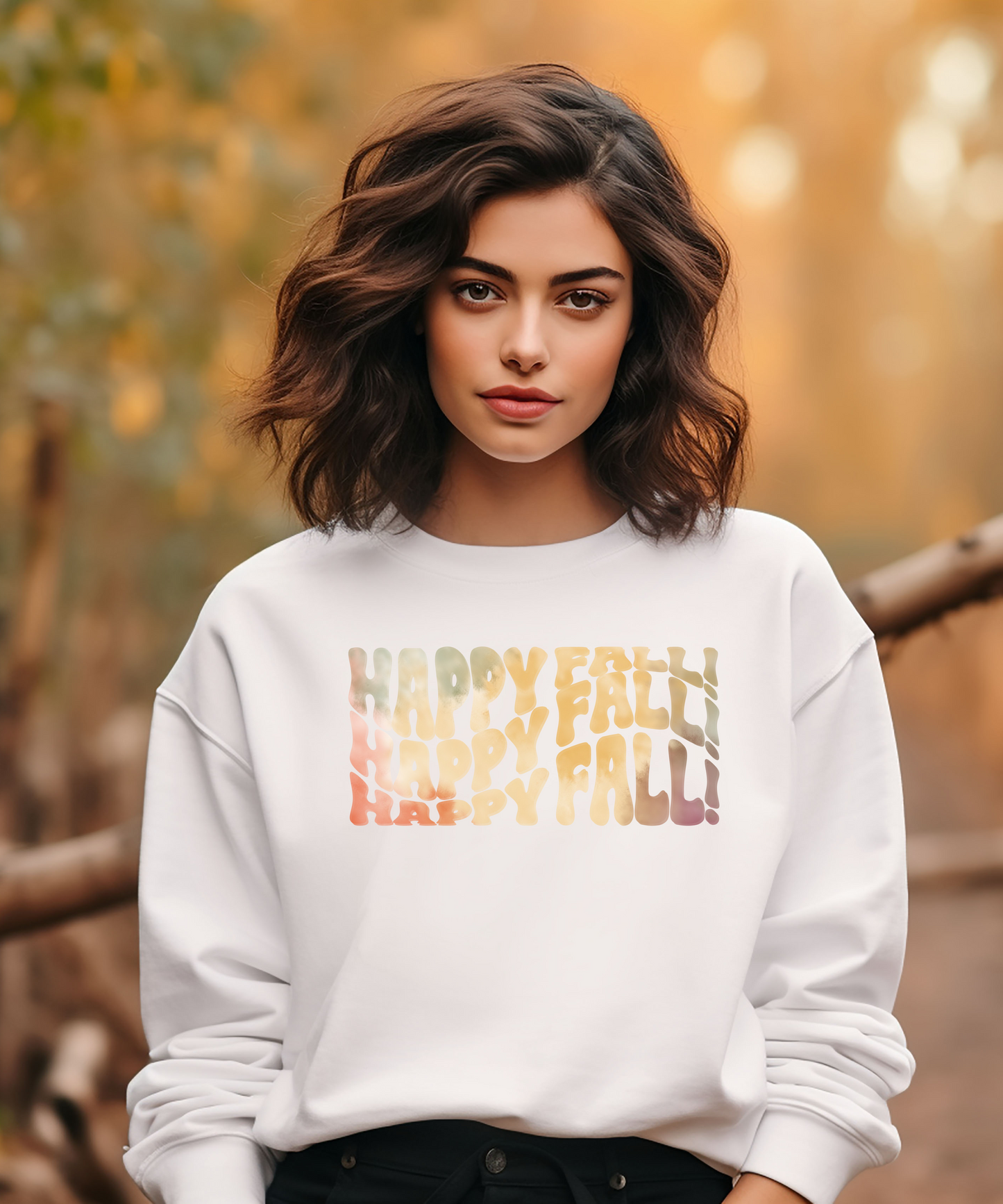 Happy Fall Retro Crewneck Sweatshirt