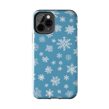 Snowflakes on Blue -Tough Phone Case for iPhone and Samsung Smartphones