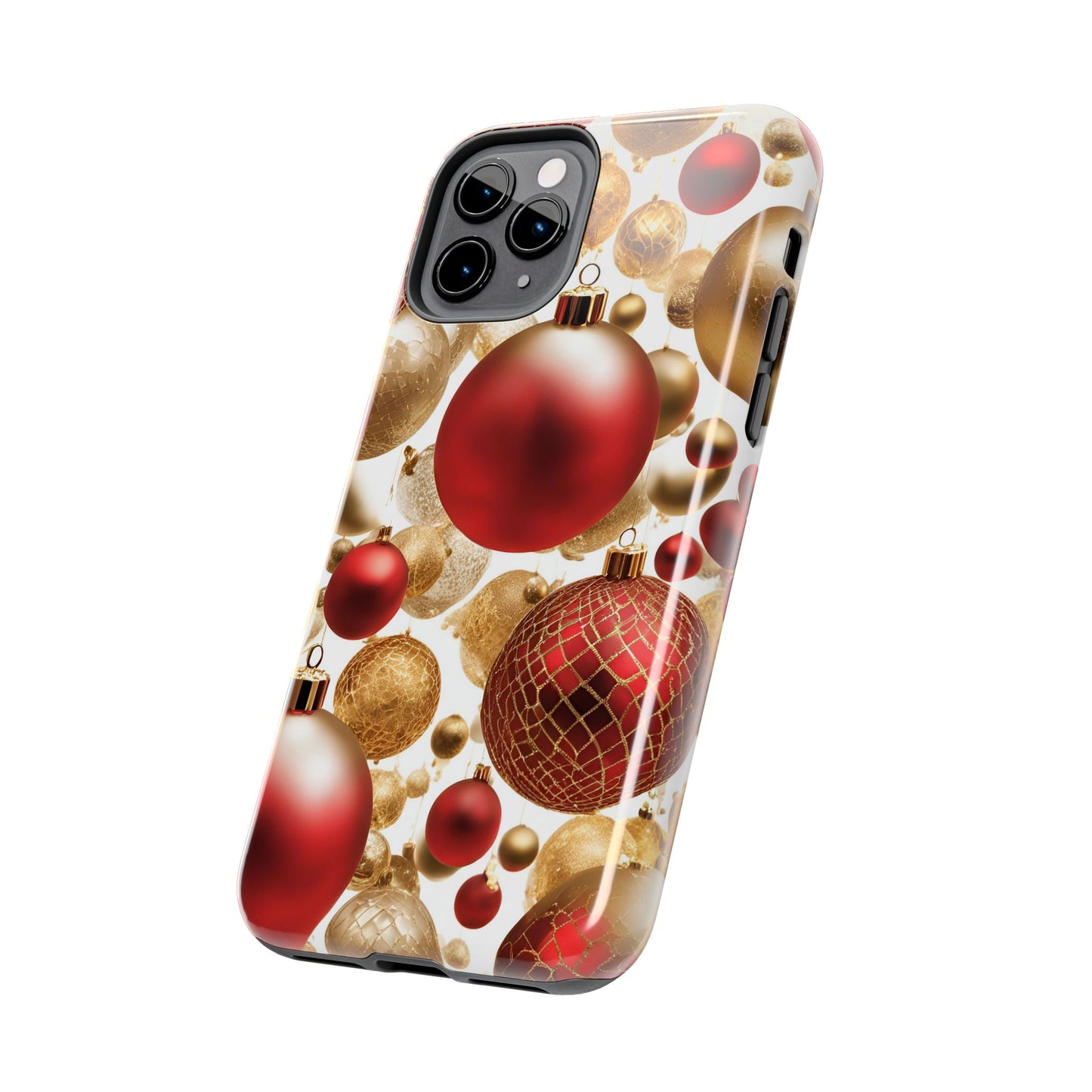 Red and Gold Christmas Ornaments - Tough Phone Case for iPhone and Samsung Smartphones