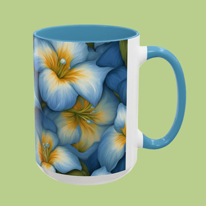 Coffee Tea Mug Morning Glories Floral Series Accent Coffee Mug (11, 15oz)