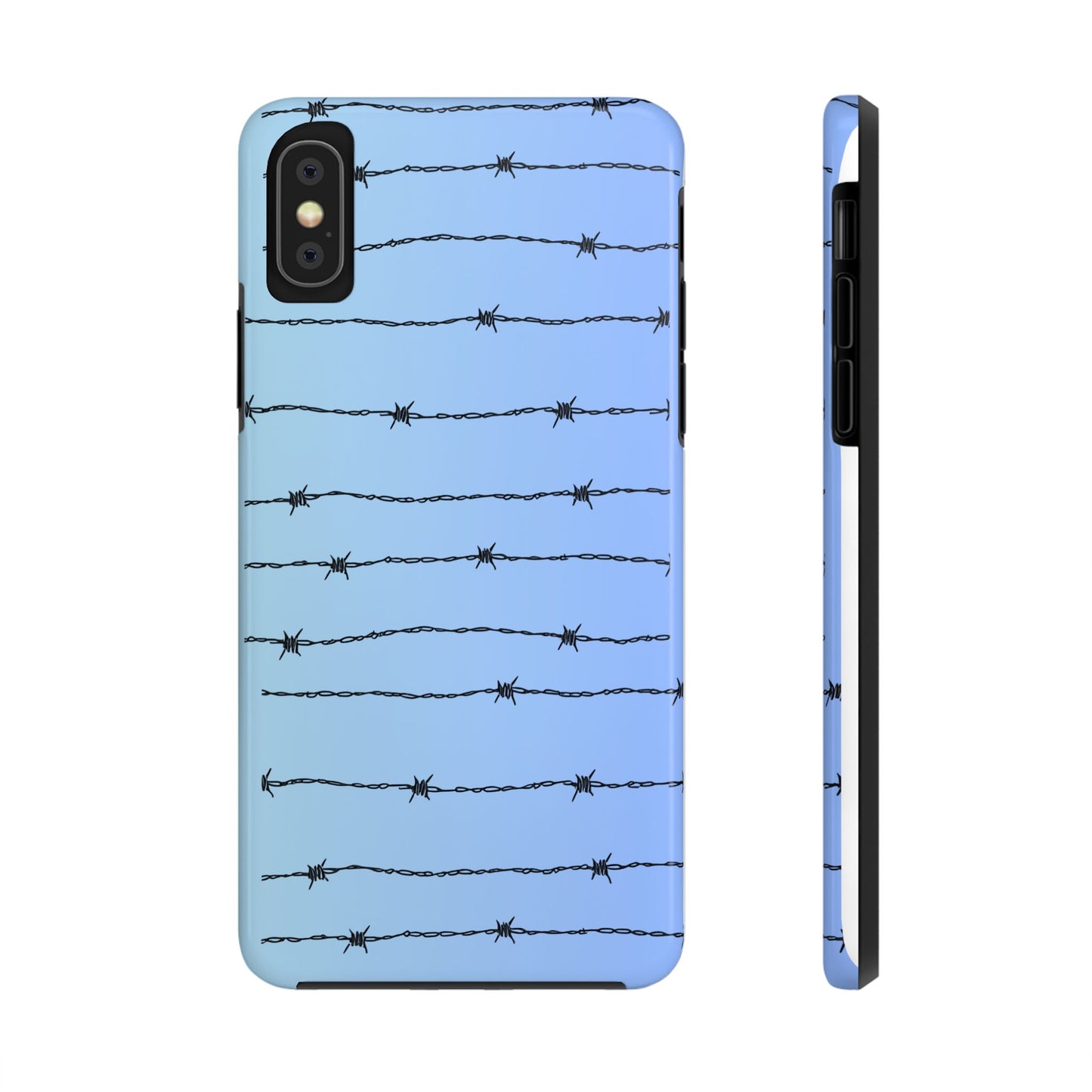 Barbed Wire on Blue - Tough Phone Case for iPhone and Samsung Phone Cases