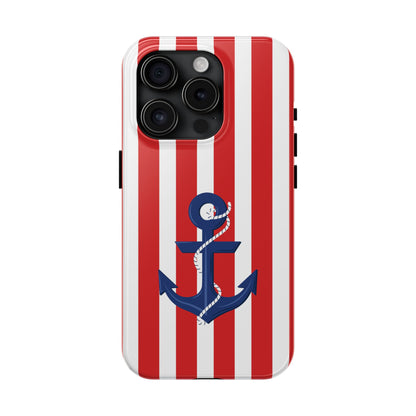 Stars and Stripes with Anchor - Tough Phone Case for iPhones and Samsung Smartphones