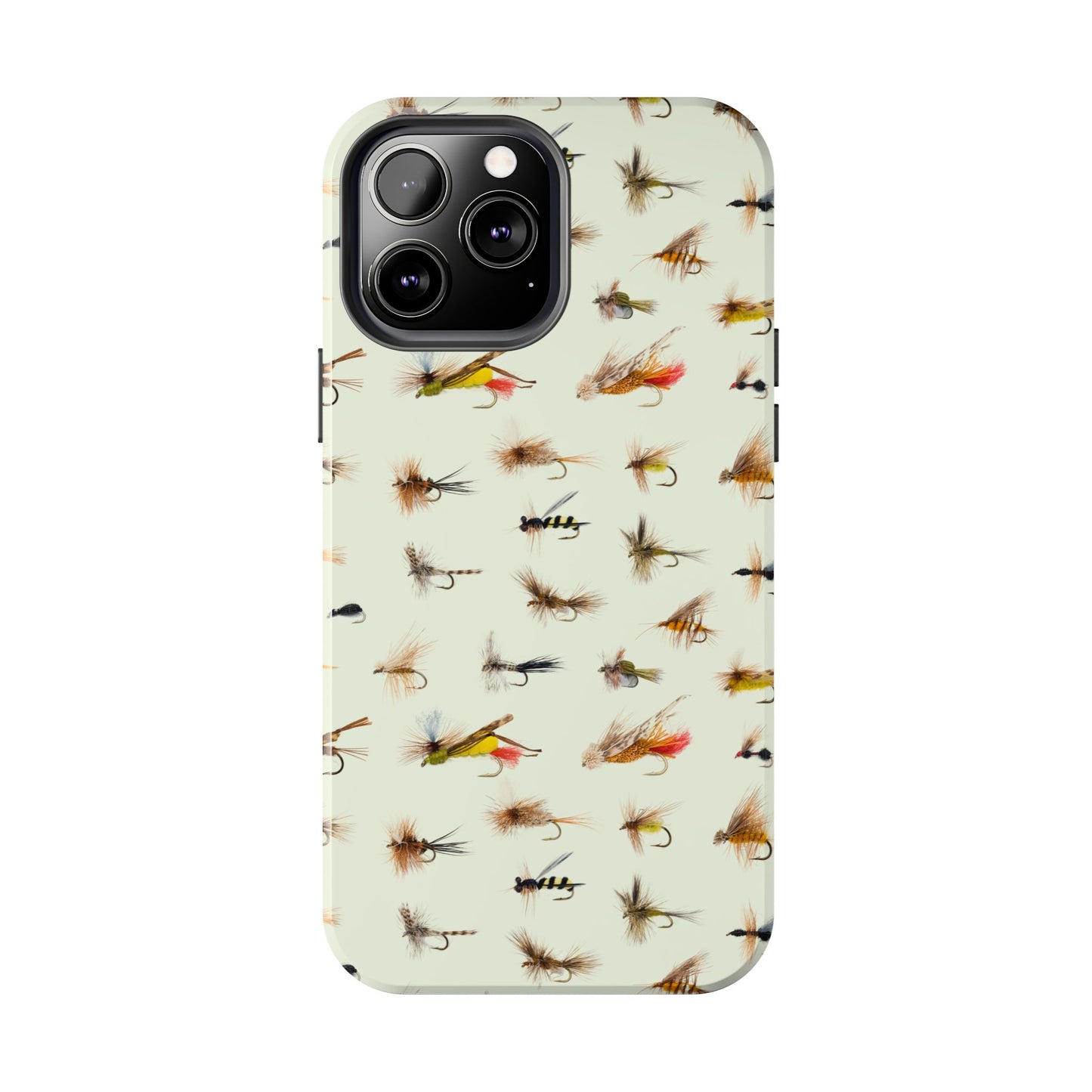 Dry Fly Fishing Lures in Cream  Tough Phone Case for iPhone and Samsung Smartphones